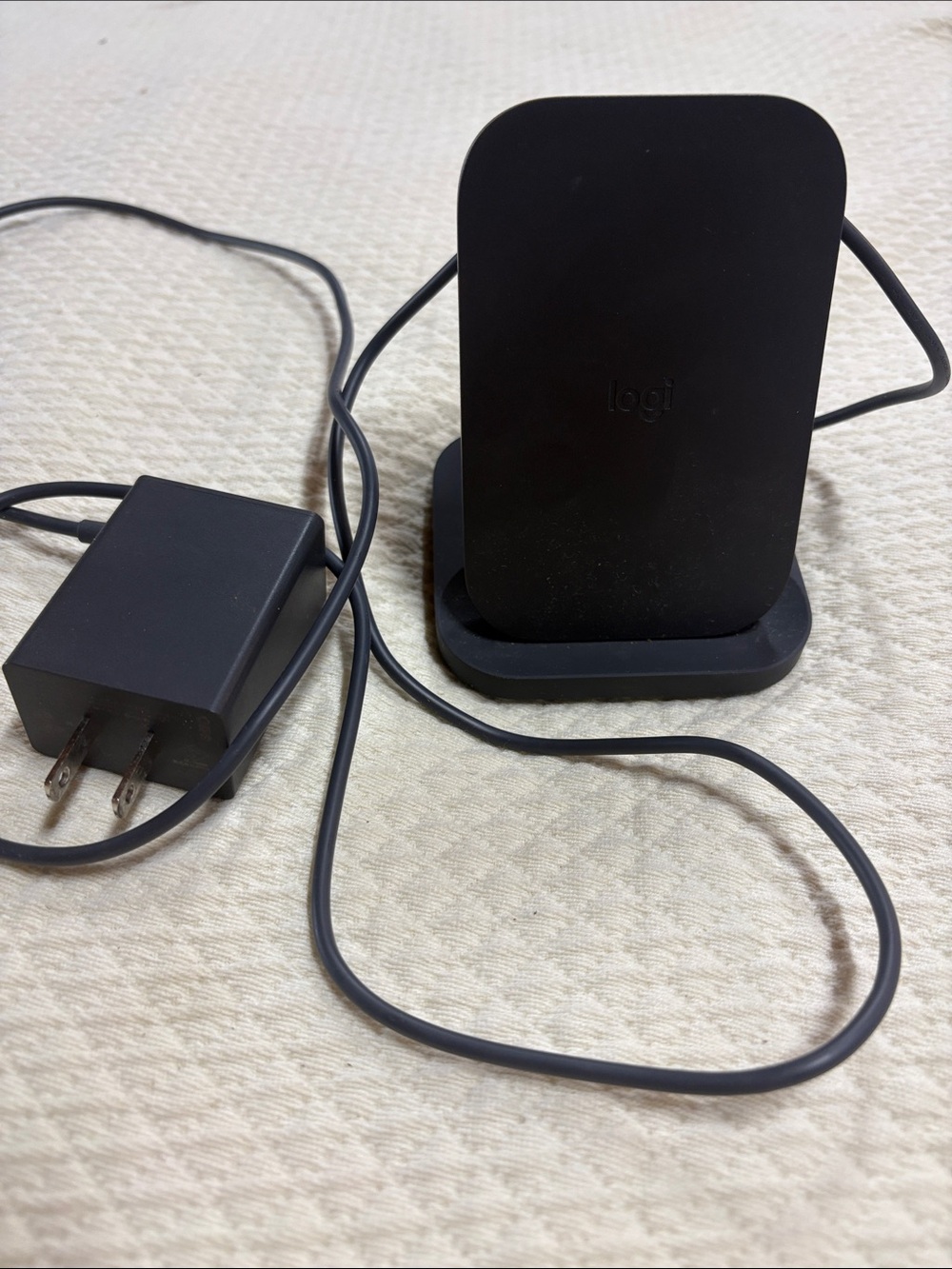 Logitech Black Wireless Charging Stand with Power Adapter